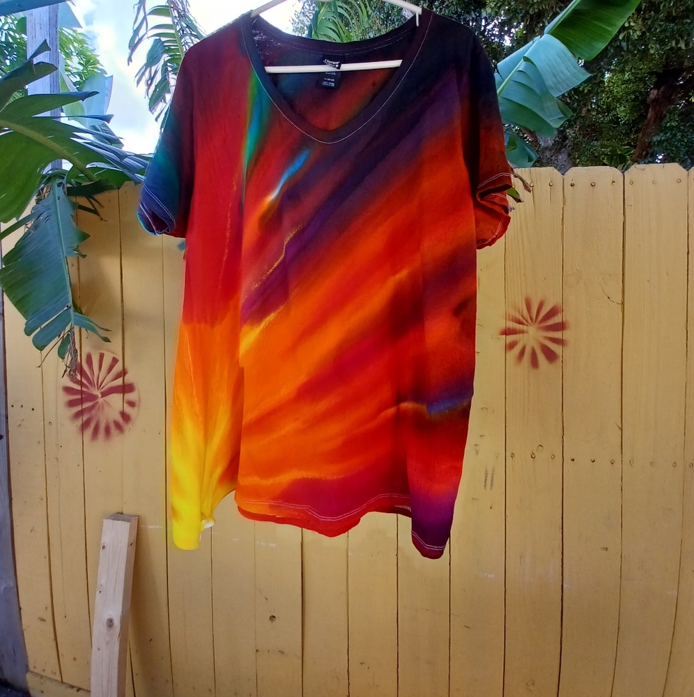 Rainbow sky T'shirt 2XL Hand dyed